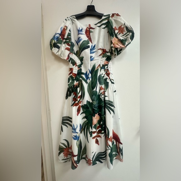 FARM Rio Off-White Midnight Macaw Fiesta Midi Dress - Picture 5 of 8